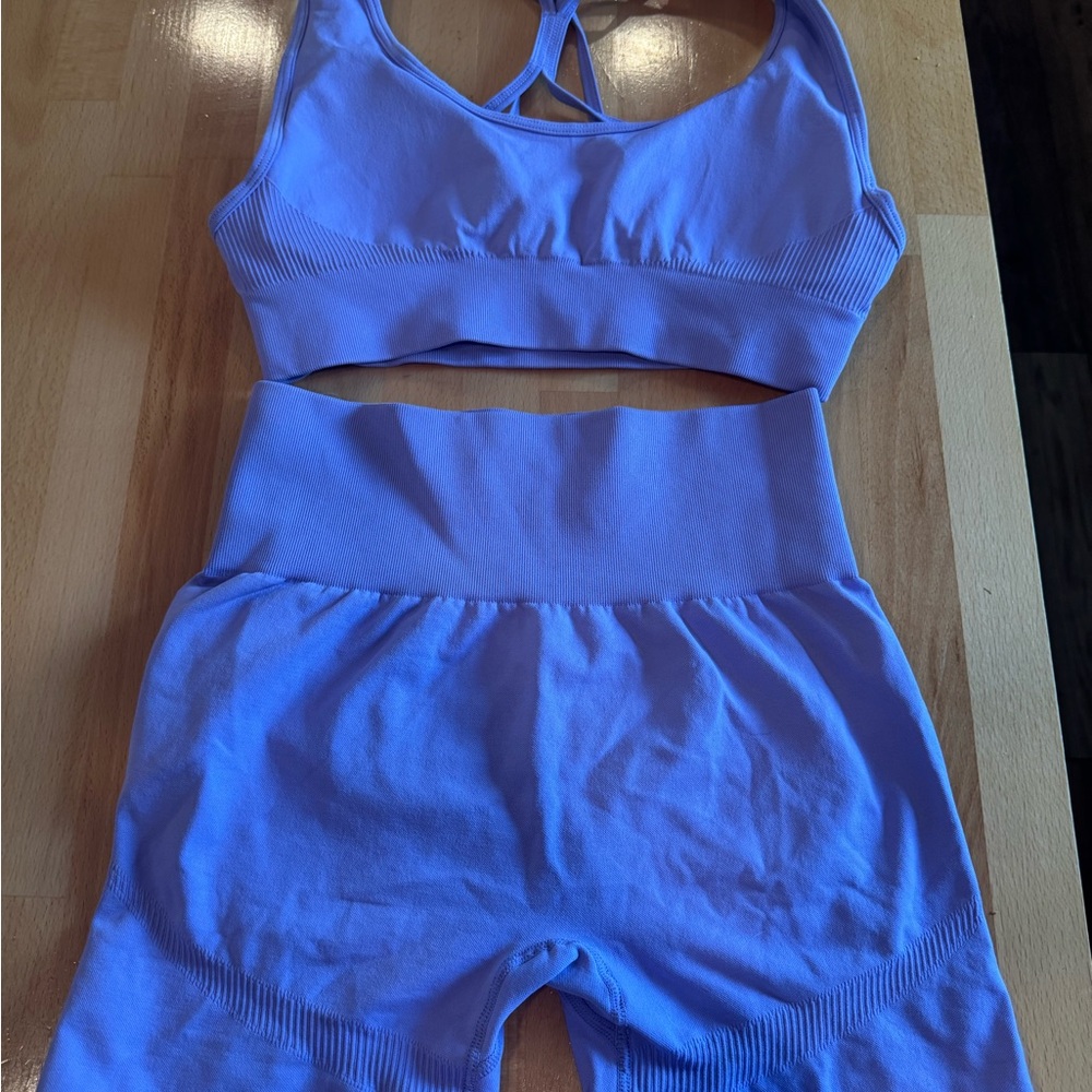 Women's Athletic Shorts and Top Set - Blue